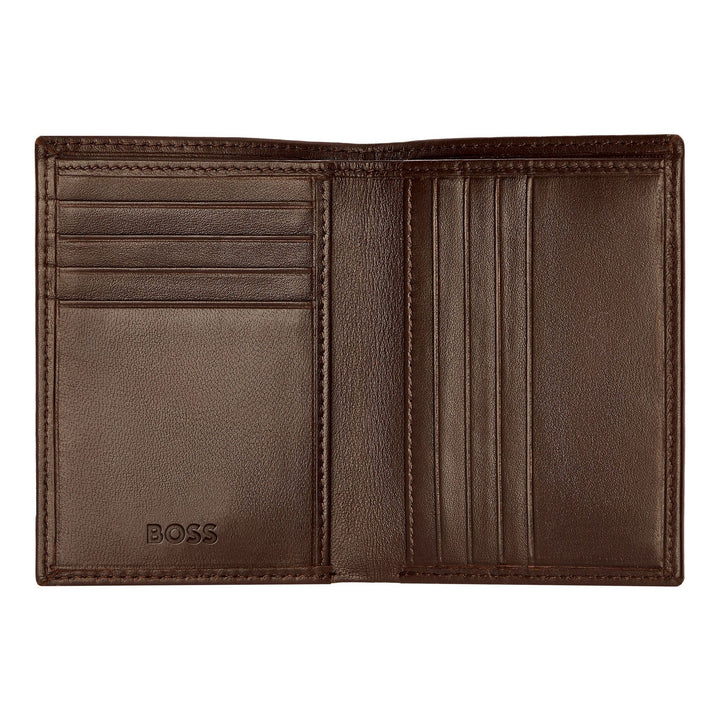 Porta-cartões dobrável Hugo Boss Classic Smooth Brown HLE403Y