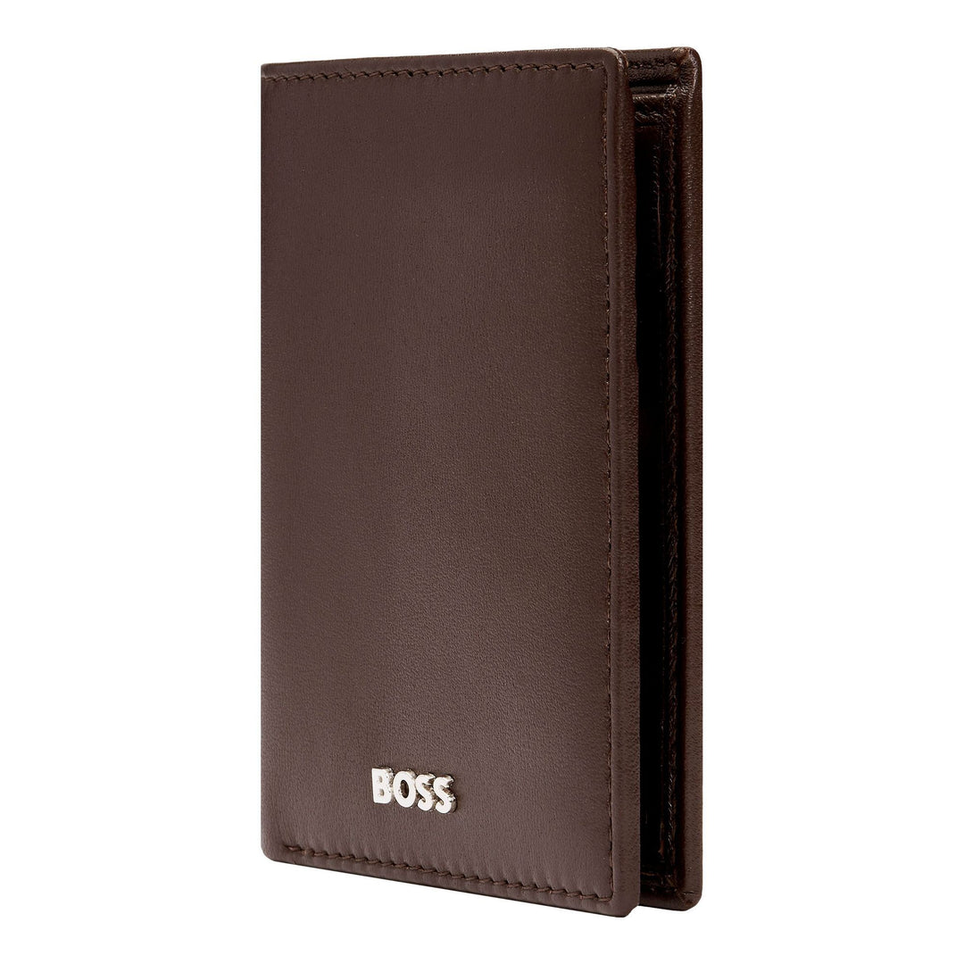 Porta-cartões dobrável Hugo Boss Classic Smooth Brown HLE403Y
