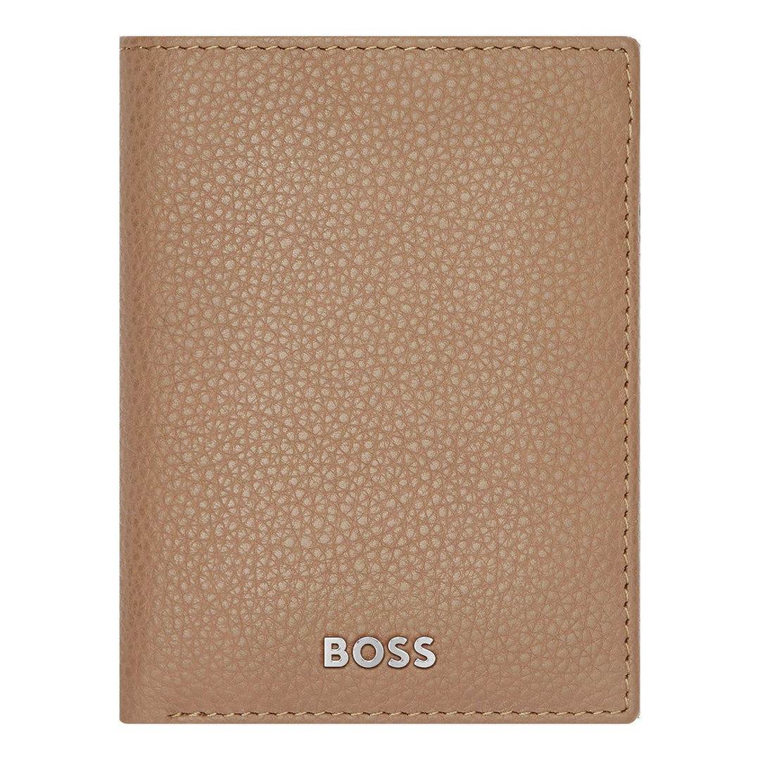 Porta-cartões dobrável Hugo Boss Classic Grained Camel HLE416X