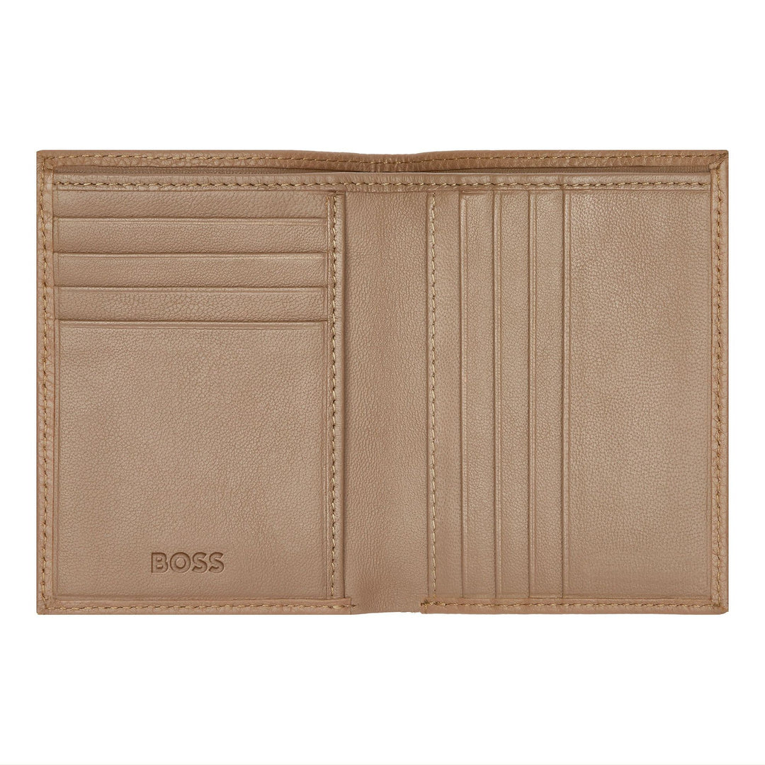 Porta-cartões dobrável Hugo Boss Classic Grained Camel HLE416X