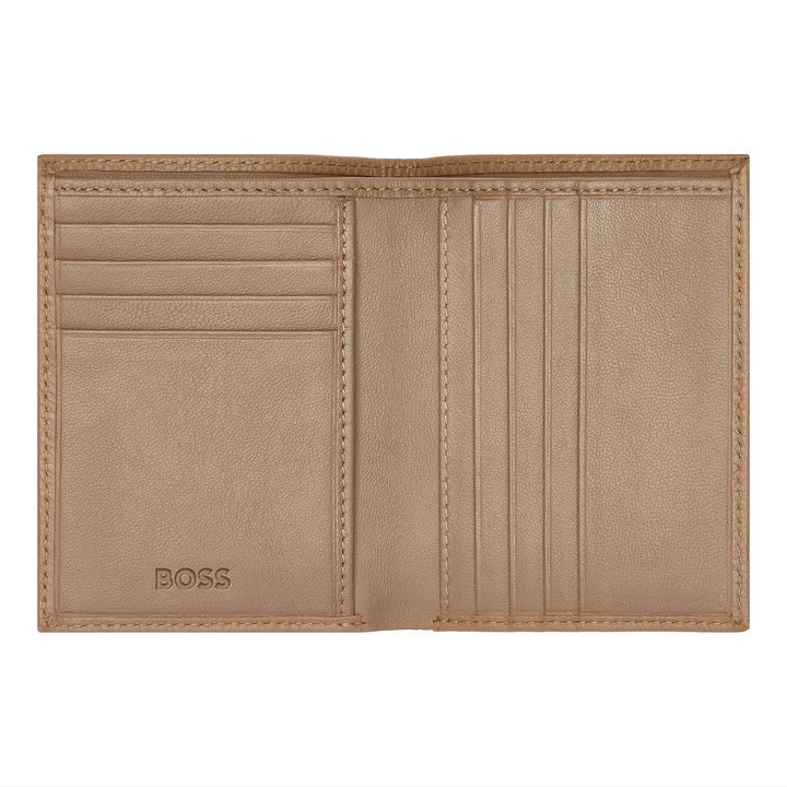 Porta-cartões dobrável Hugo Boss Classic Grained Camel HLE416X