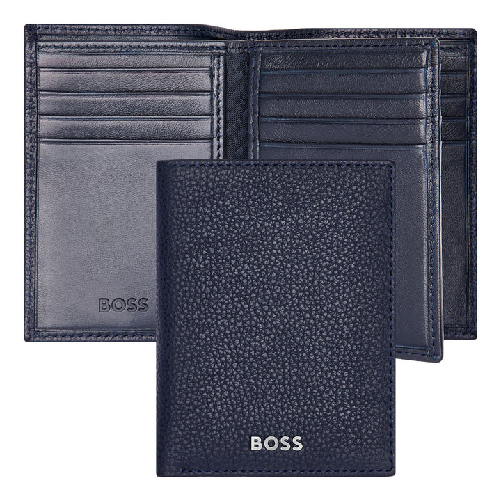 Porta-cartões Hugo Boss com três dobras Classic Grained Navy HLF416N