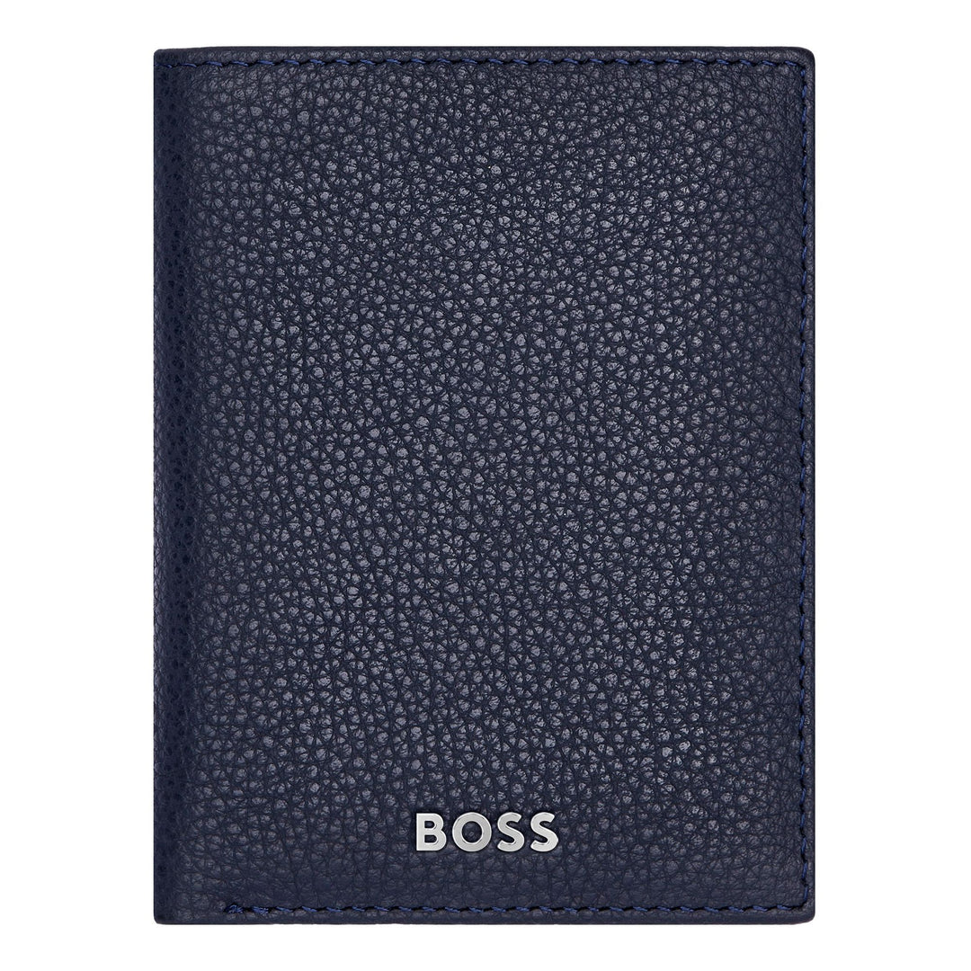 Porta-cartões Hugo Boss com três dobras Classic Grained Navy HLF416N
