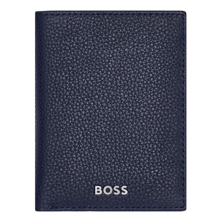 Porta-cartões Hugo Boss com três dobras Classic Grained Navy HLF416N