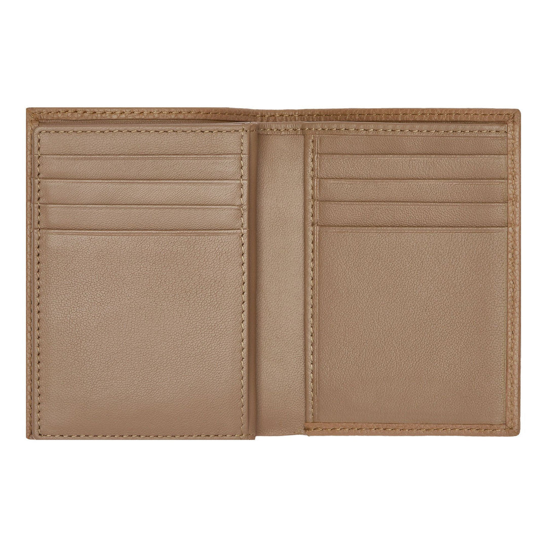 Porta-cartões Hugo Boss com três dobras Classic Grained Camel HLF416X