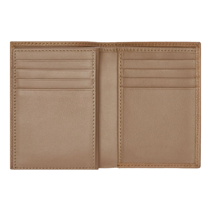 Porta-cartões Hugo Boss com três dobras Classic Grained Camel HLF416X