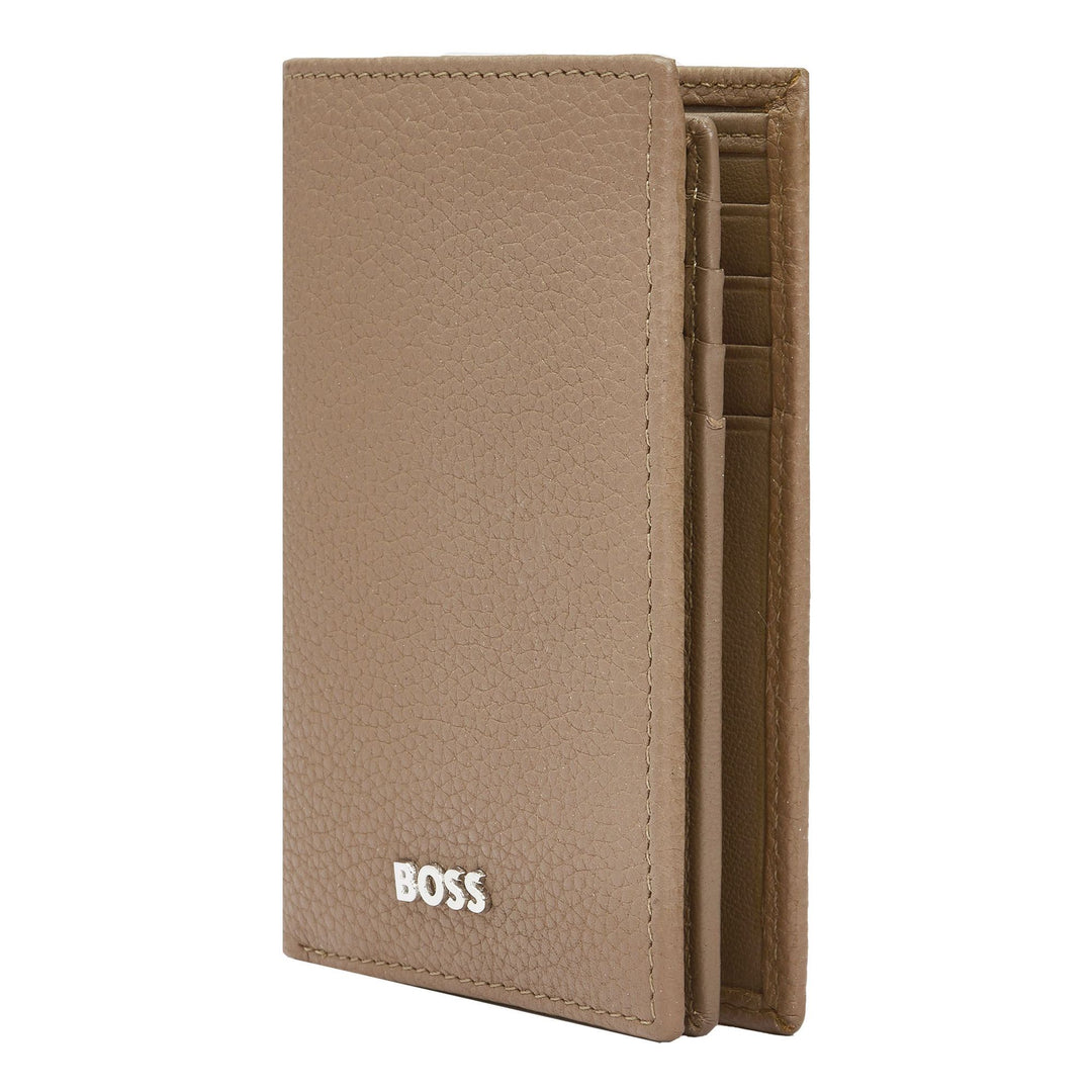 Porta-cartões Hugo Boss com três dobras Classic Grained Camel HLF416X