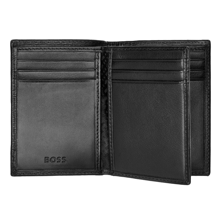 Porta-cartões icônico com três dobras Hugo Boss preto HLF421A