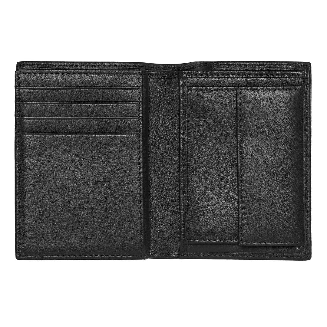 Porta-cartões Hugo Boss com aba e bolso para dinheiro Classic Smooth Black HLG403A