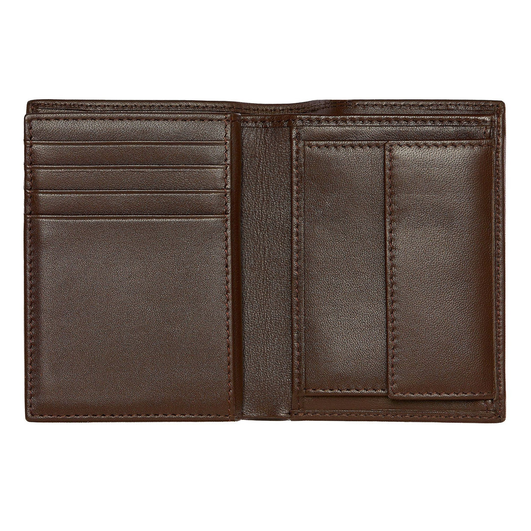 Porta-cartões Hugo Boss com aba e bolso para dinheiro Classic Smooth Brown HLG403Y