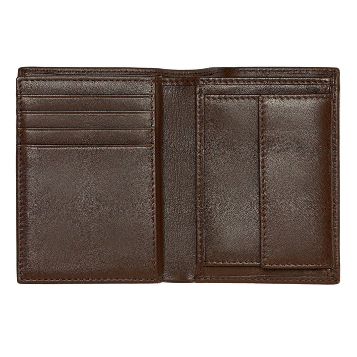 Porta-cartões Hugo Boss com aba e bolso para dinheiro Classic Smooth Brown HLG403Y