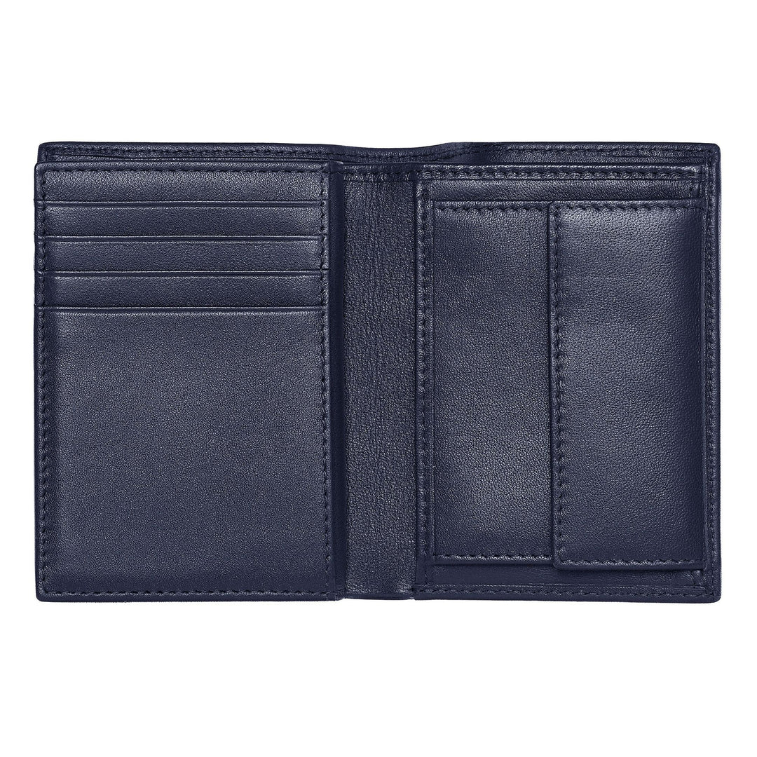 Porta-cartões Hugo Boss com aba e bolso para dinheiro Classic Grained Navy HLG416N