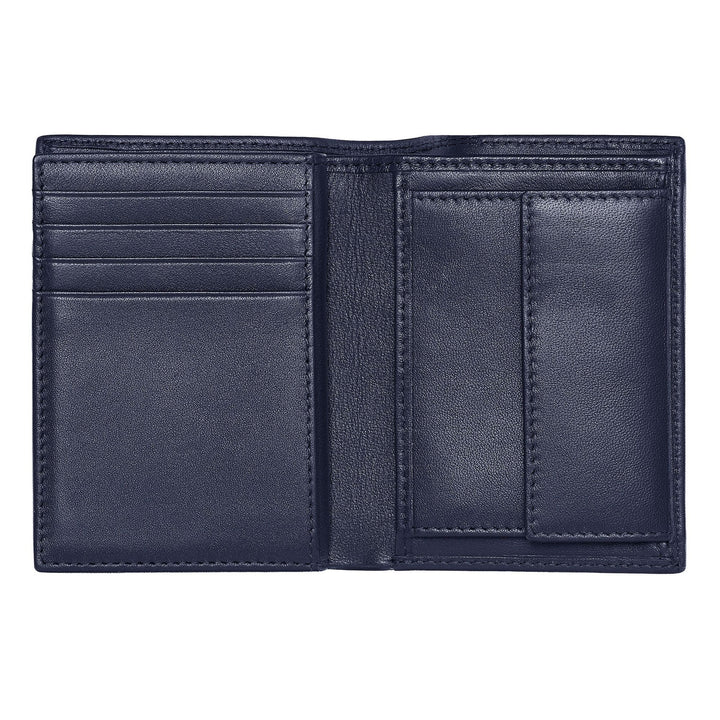 Porta-cartões Hugo Boss com aba e bolso para dinheiro Classic Grained Navy HLG416N