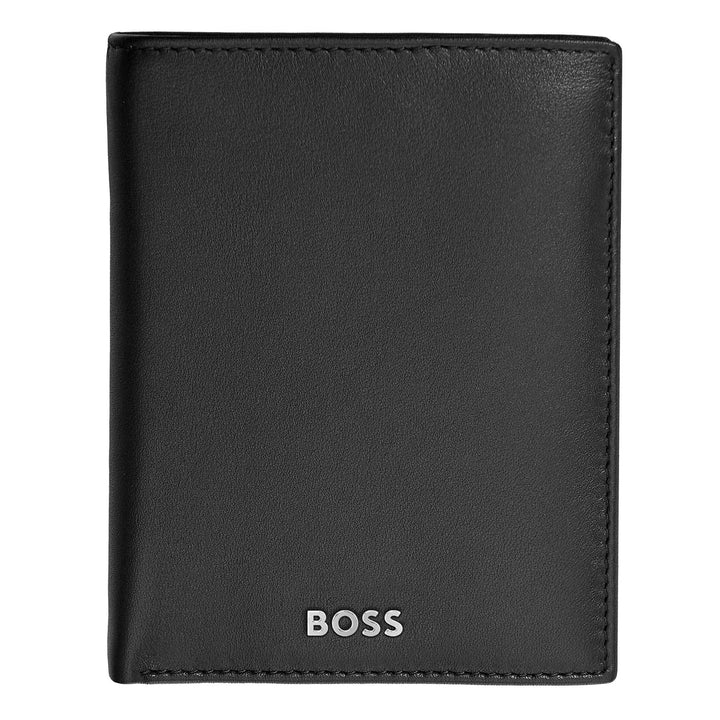 Carteira vertical Hugo Boss com aba Classic Smooth Black HLO403A