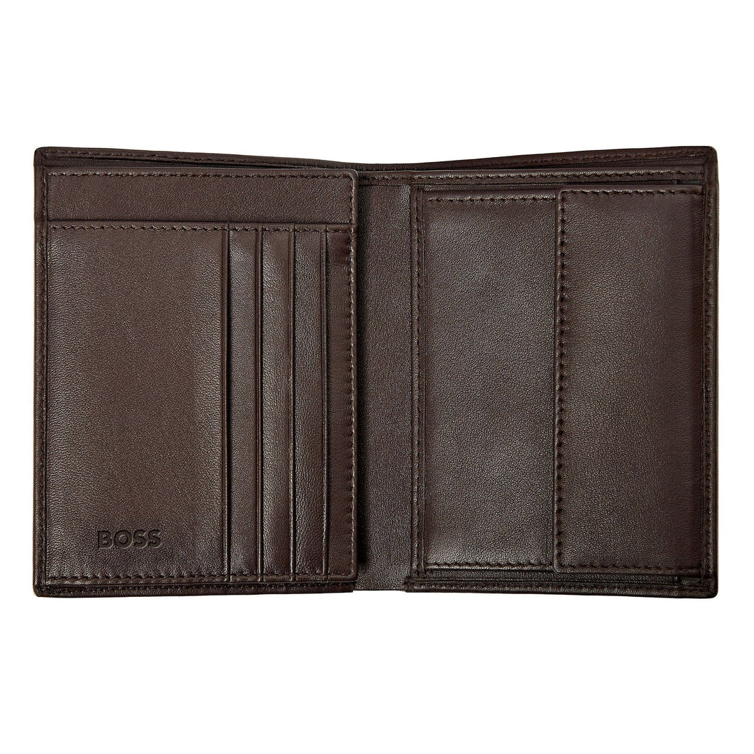 क्लासिक पत्तेदार फ्लैप ब्राउन HLO403Y के साथ ह्यूगो बॉस वर्टिकल वॉलेट