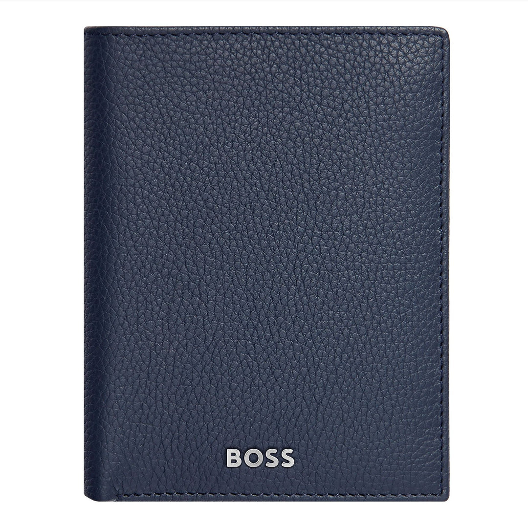 Carteira vertical Hugo Boss com aba Classic Granulated Navy HLO416N
