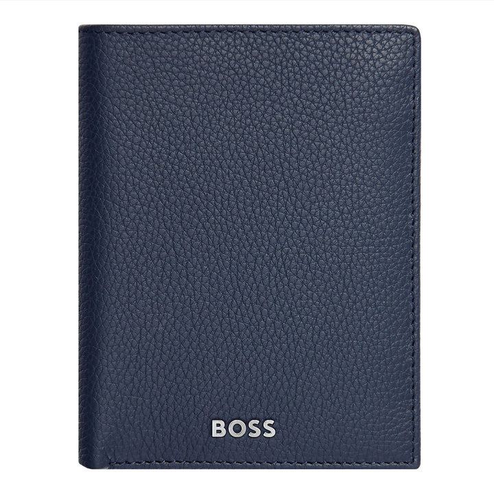 Carteira vertical Hugo Boss com aba Classic Granulated Navy HLO416N