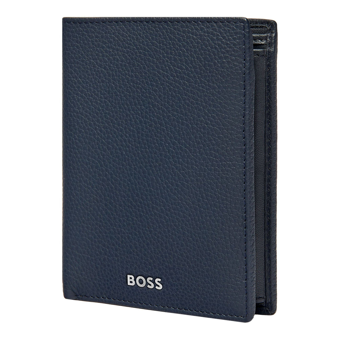 Carteira vertical Hugo Boss com aba Classic Granulated Navy HLO416N