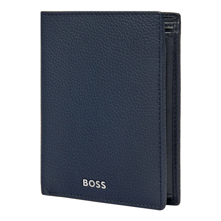 Carteira vertical Hugo Boss com aba Classic Granulated Navy HLO416N