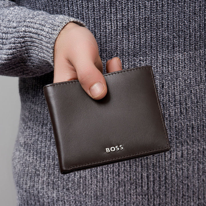 Hugo Boss Portafoglio con patta Classico Liscio Marrone HLY403Y