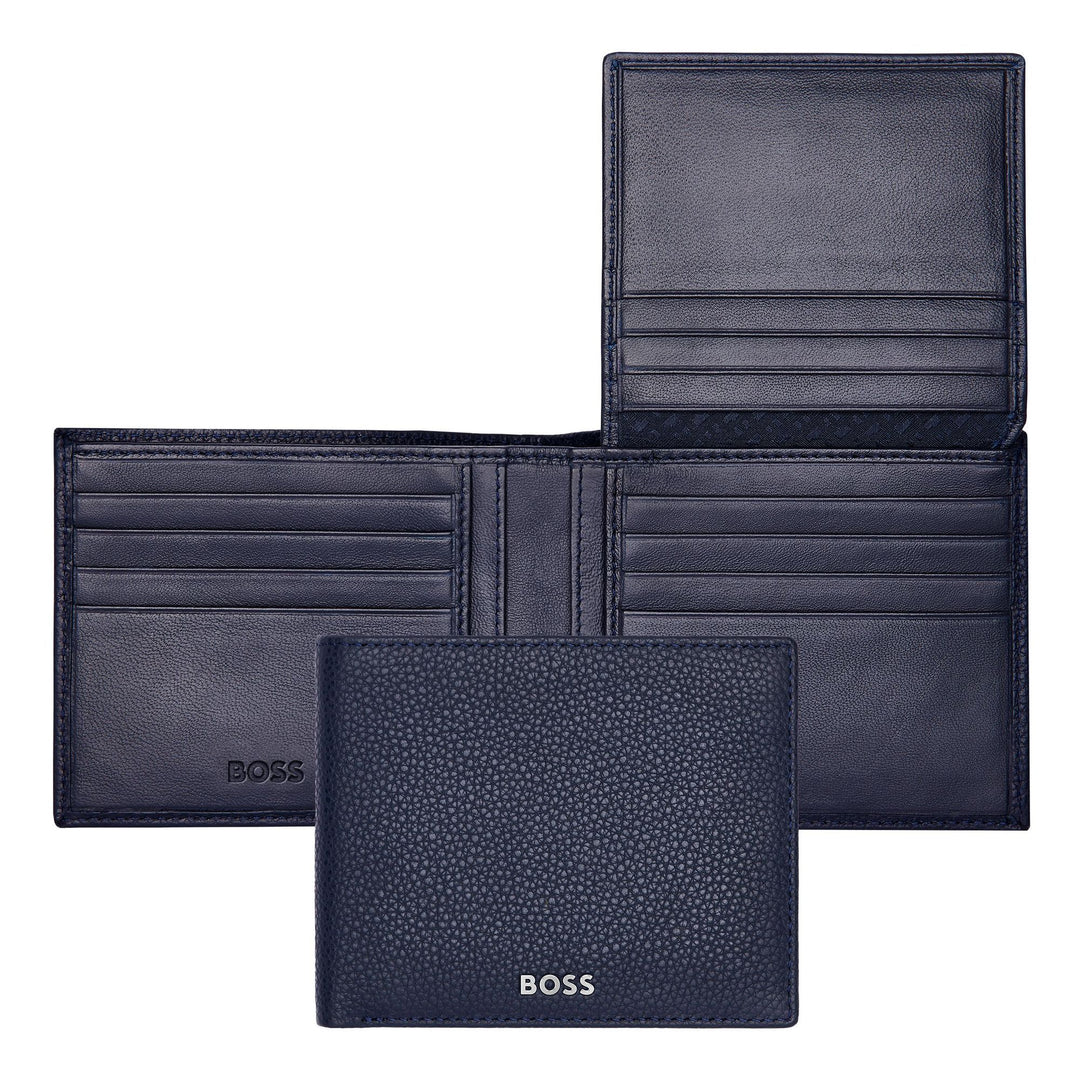 Hugo Boss Portafoglio con patta Classic Grained Navy HLY416N