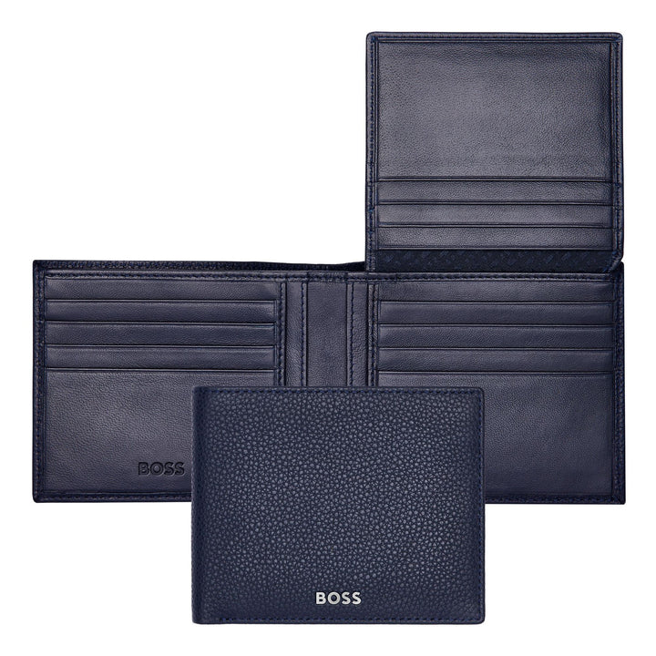 Hugo Boss Portafoglio con patta Classic Grained Navy HLY416N