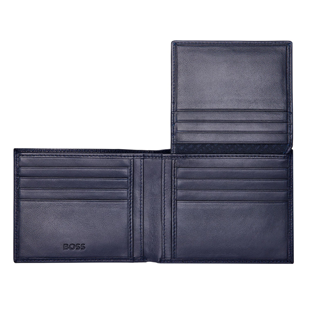 Hugo Boss Portafoglio con patta Classic Grained Navy HLY416N
