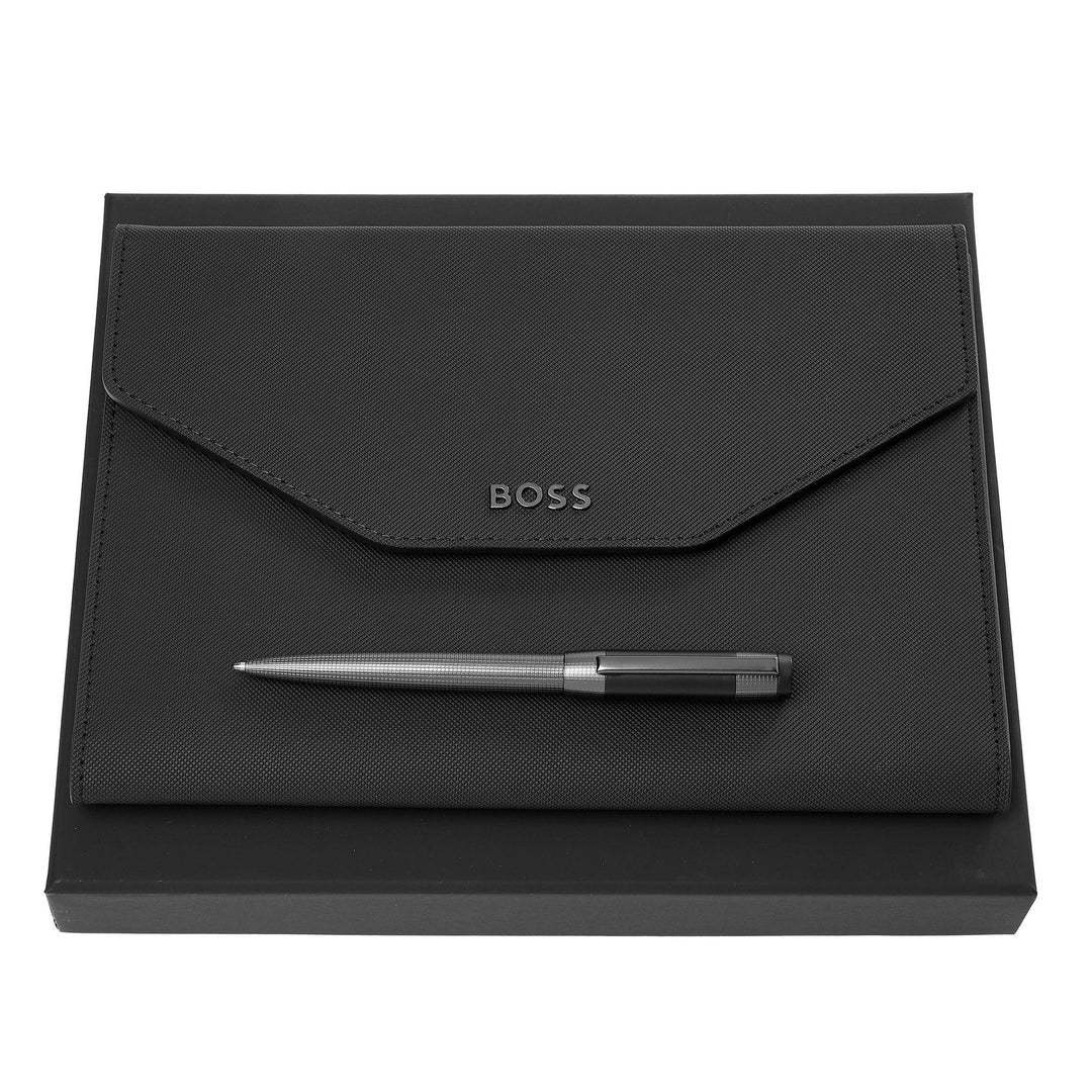 Hugo Boss Set Rive (penna a sfera e cartella A5) HPBM414A