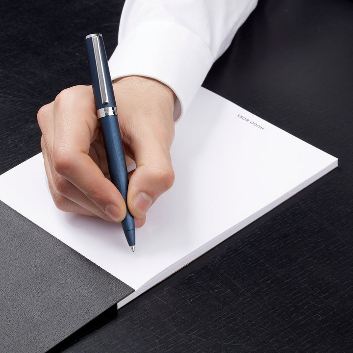 Hugo Boss Tükenmez Kalem Dişlisi Fırçalanmış Lacivert HSK4414N