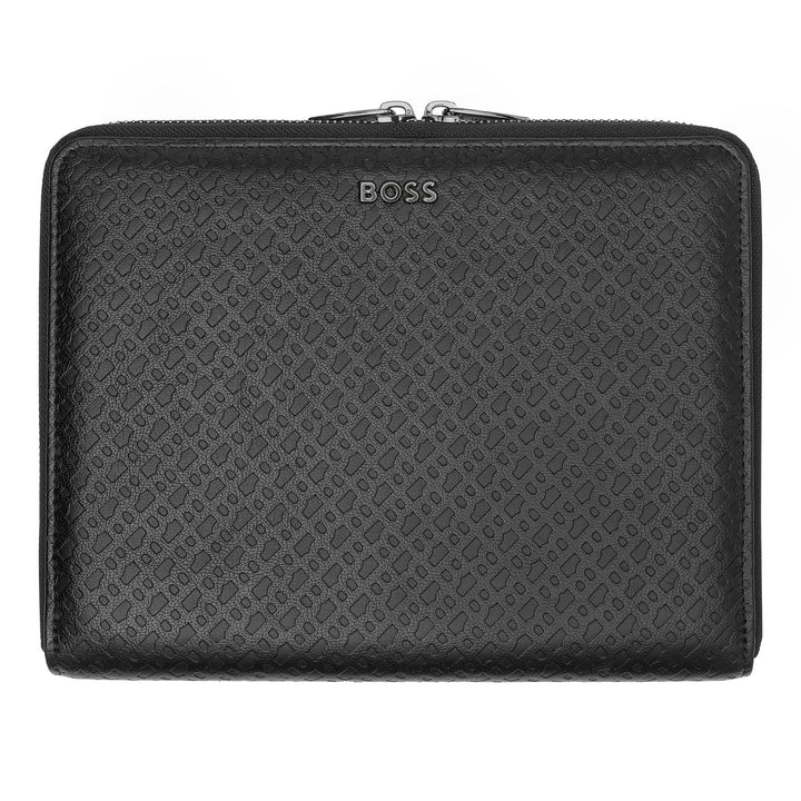 Folder Hugo Boss pour les conférences A5 Monogramme zippé noir HTM411A