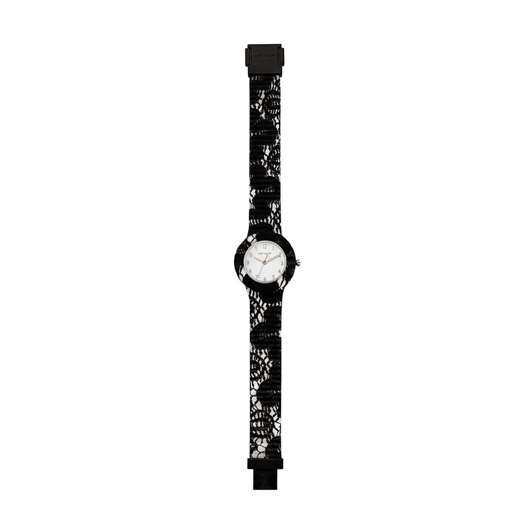 Hip Hop Black Lace Lace Collection 32 mm HWU1185 reloj