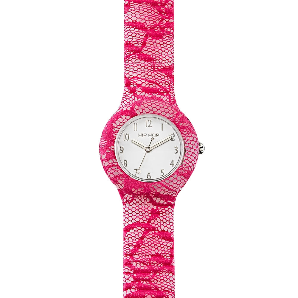 Hip Hop Clock Pink Lace Collection 32 mm HWU1187
