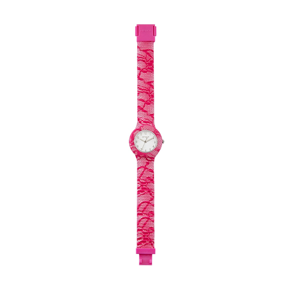 Hip Hop Clock Pink Lace Collection 32 mm HWU1187