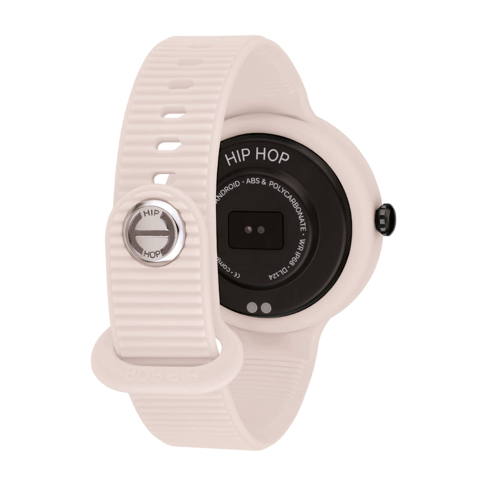 Hip hop relógio smartwatch rosa em pó / preto HWU1193