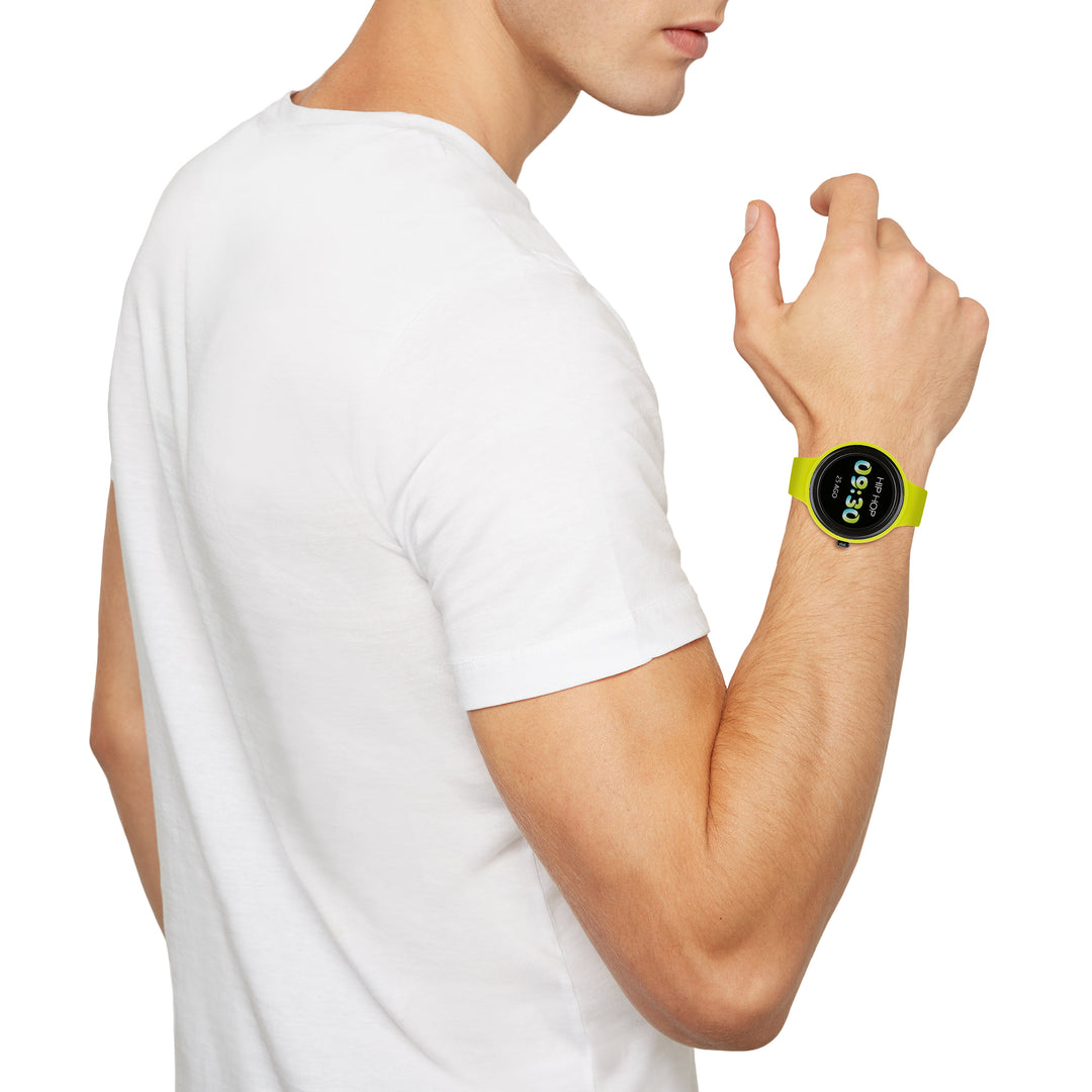 Hiphop smartwatch gele slim/zwart HWU1195 horloge