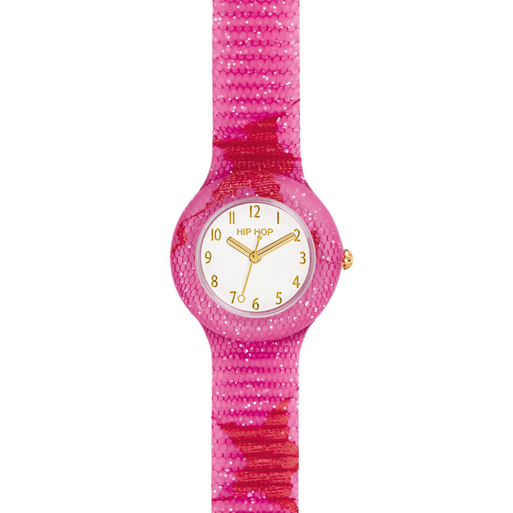 Reloj Hip Hop PINK RED STAR Lace Collection 32mm HWU1225