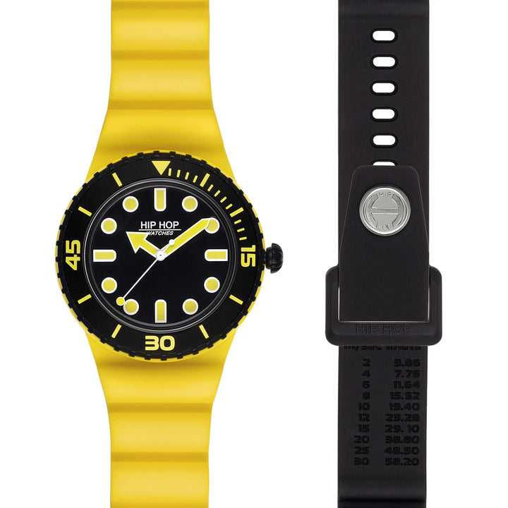 힙합 시계 마스터 옐로우/블랙 41mm HWU1231