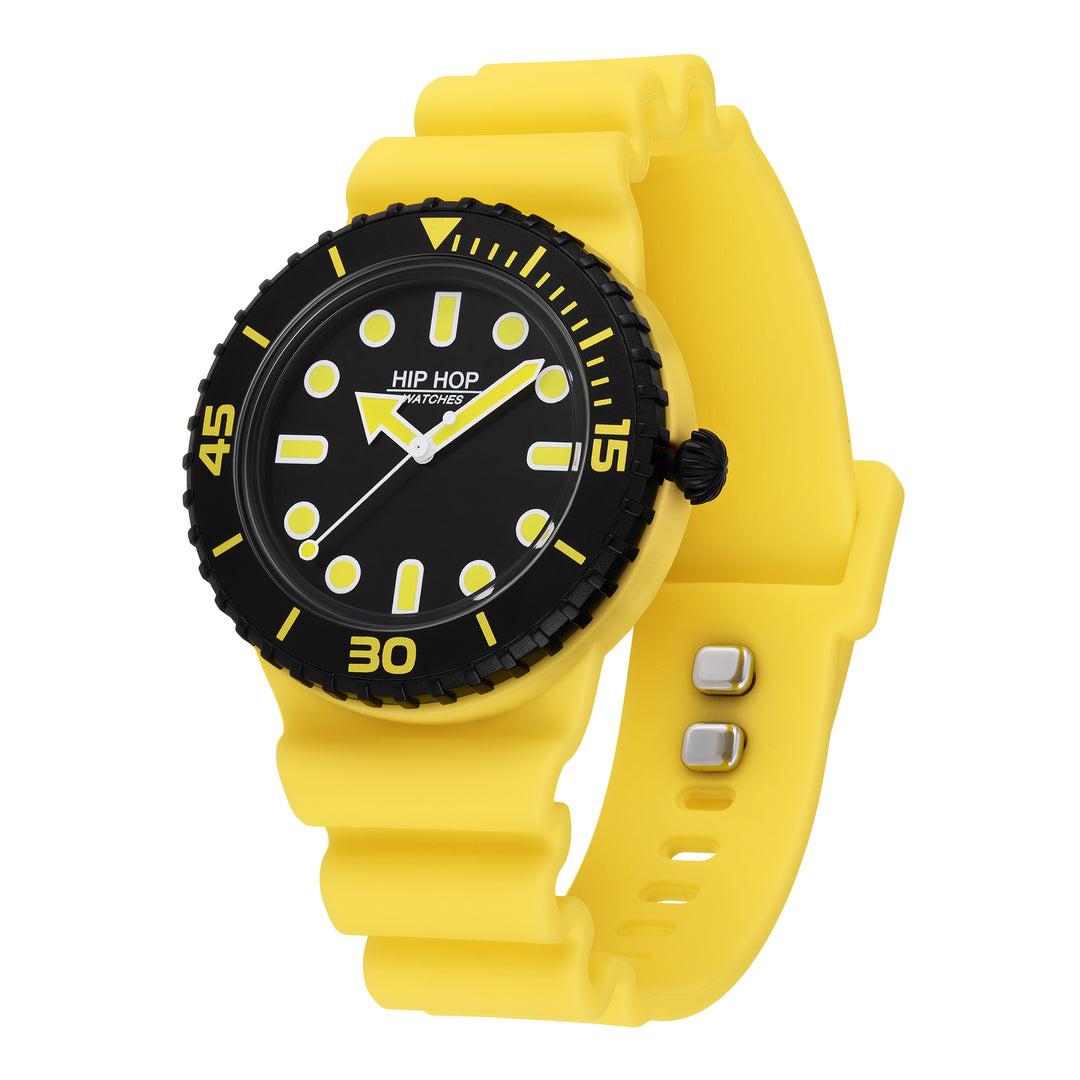 힙합 시계 마스터 옐로우/블랙 41mm HWU1231