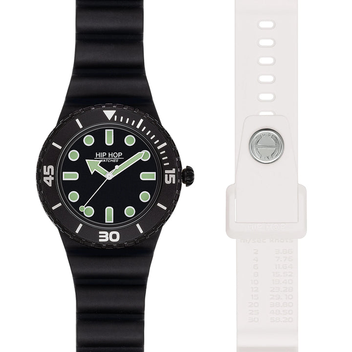 Hip Hop Black/White Master Collection 41mm Hwu1233 watch