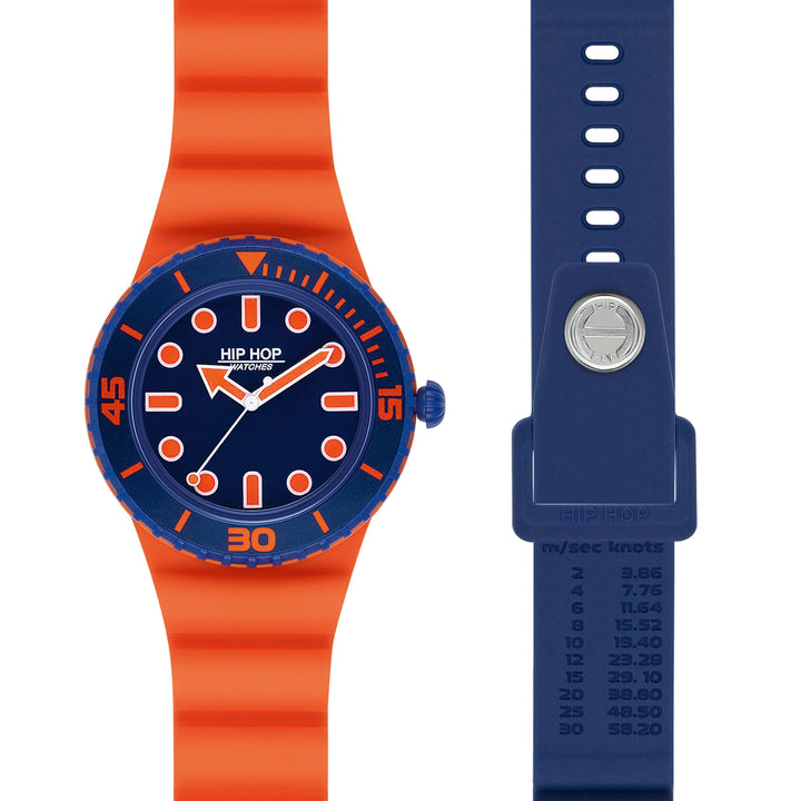 Hip Hop ur Master Orange/Blå 41mm HWU1234