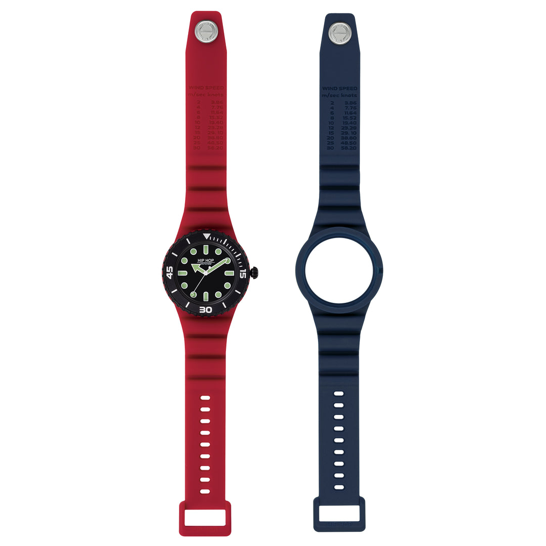 Hip Hop horloge Master Rood/Blauw 41mm HWU1235