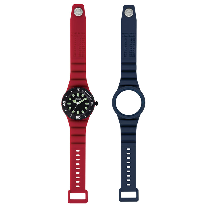 Hip Hop horloge Master Rood/Blauw 41mm HWU1235