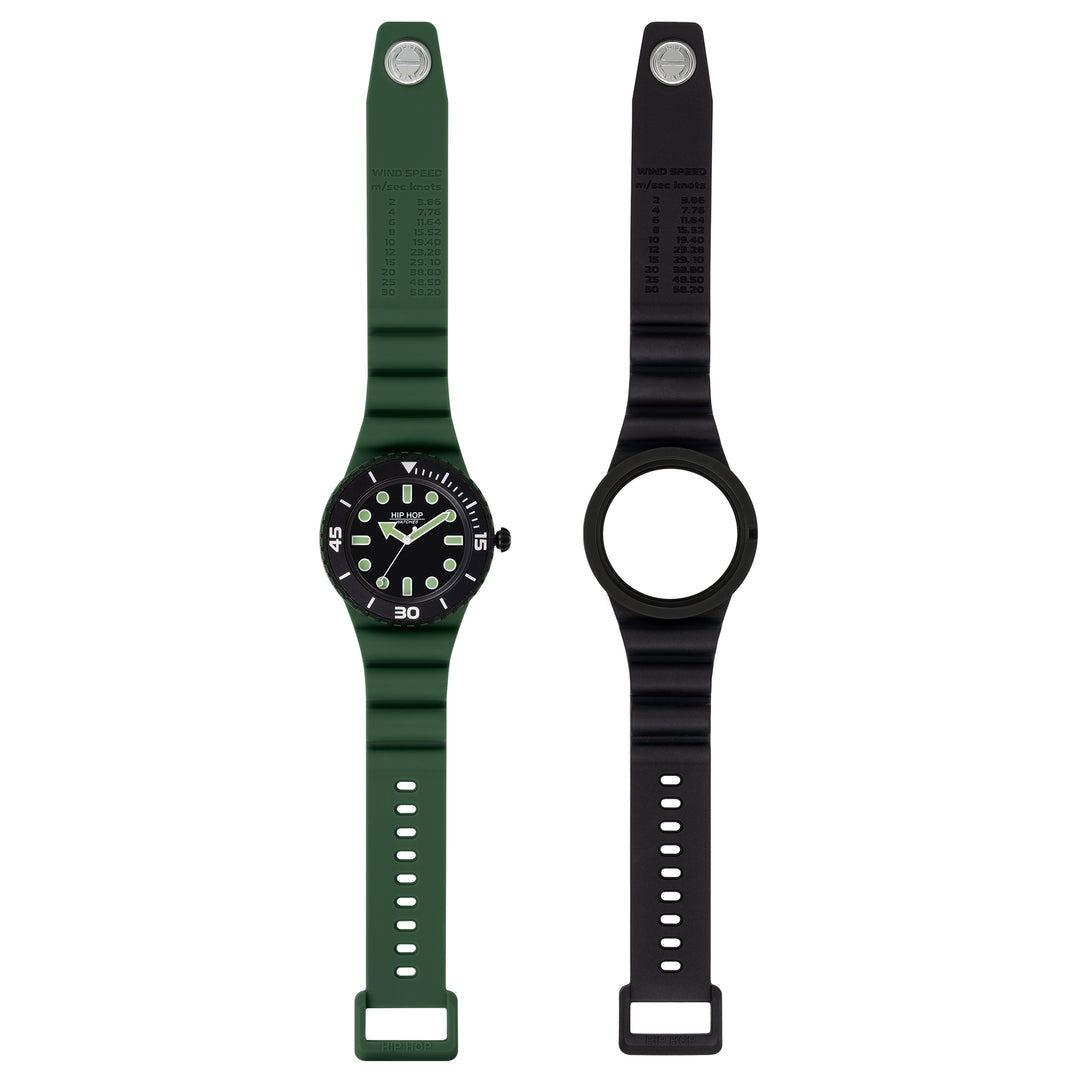 Relógio Hip Hop Master Verde/Preto 41mm HWU1236