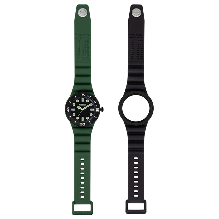 Relógio Hip Hop Master Verde/Preto 41mm HWU1236