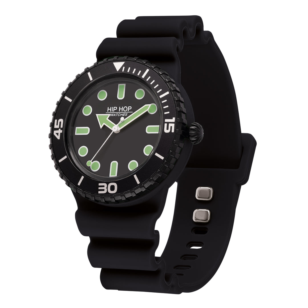 Relógio Hip Hop Master Verde/Preto 41mm HWU1236