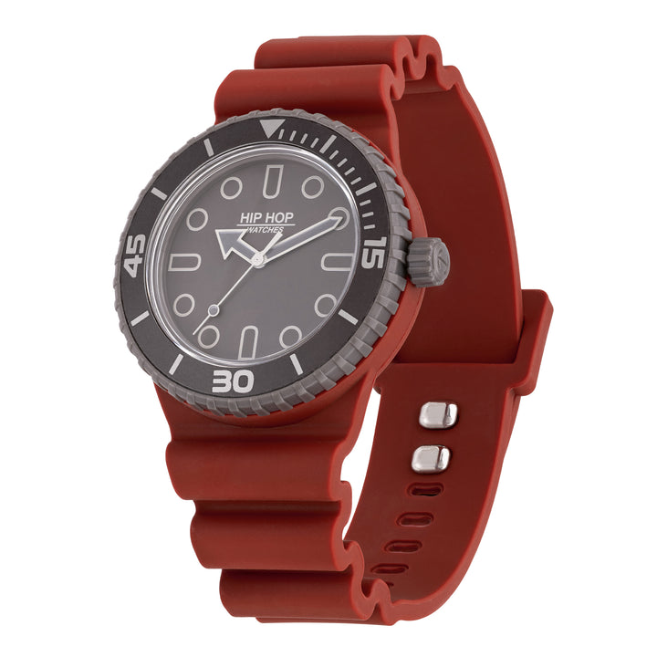 Hip Hop hodinky BORDEAUX/GREY Master collection 41mm HWU13334