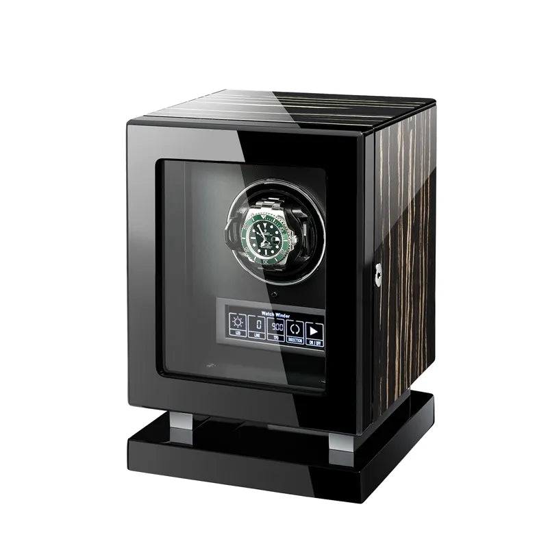 Capodagli Box Hobs Rotore Laden houten horloges met vergrendeling en licht SQM6301