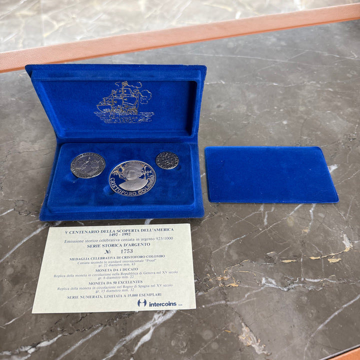 Silver coin set 5th centenary of discovery of America
