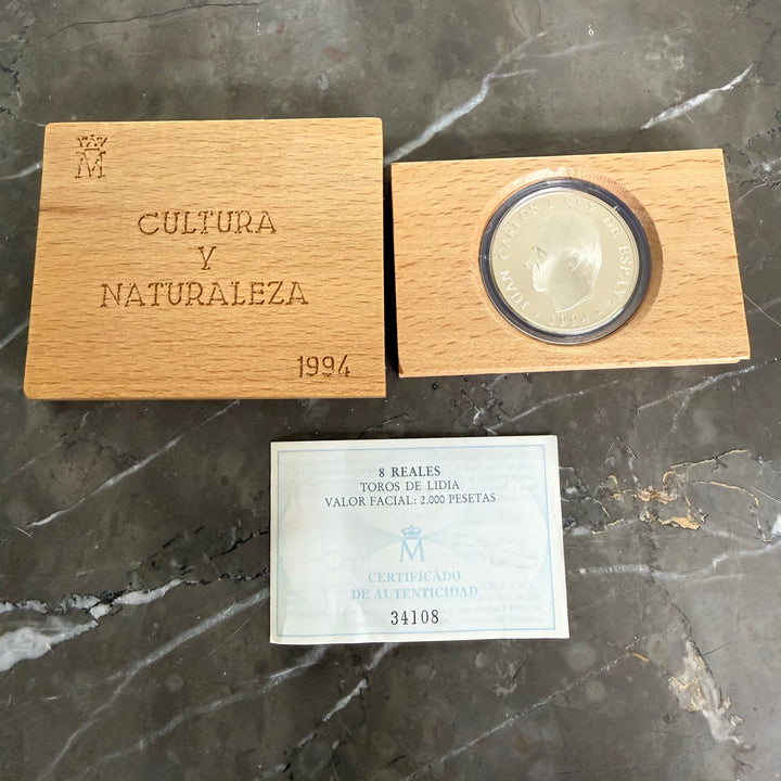 Silver coin 8 Reales Toros de Lidia Cultura y Naturaleza