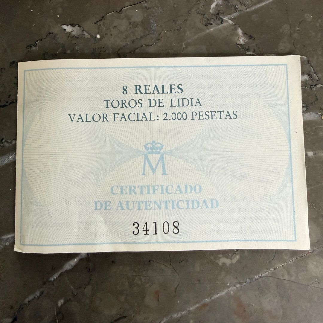 Silver coin 8 Reales Toros de Lidia Cultura y Naturaleza